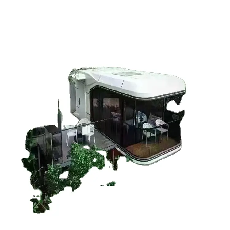 Otel uygulaması için bir uzay kapsülü olarak tasarlanmış lüks Modern mobil ev çelik ve sandviç Panel malzemesi