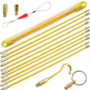 Kit de tração para corrida de fios com gancho, hastes de cabo de fibra de vidro, kit de tração de fibra de vidro
