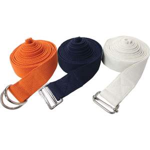 Cinturón de correas de Yoga de algodón reciclado orgánico amigable, hebillas metálicas para uso físico, etiqueta privada de Color personalizada al por mayor - Product Image 2