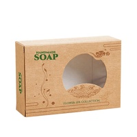 Boîte d'Emballage Personnalisée en Papier Kraft Recyclable avec Fenêtre Ovale, Finition Brillante, pour Cosmétiques et Savons