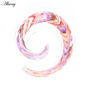 Alisa anting-anting, 2 buah kaca siput <span class=keywords><strong>Spiral</strong></span> lancip telinga plug terowongan Expander anting-anting tulang rawan pengukur daging tindik perhiasan tubuh - Product Image 5