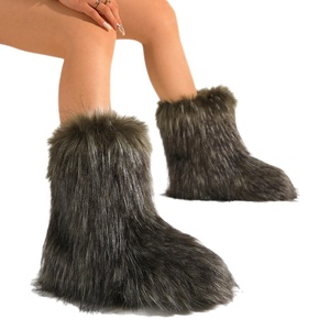 Bottes <span class=keywords><strong>de</strong></span> <span class=keywords><strong>neige</strong></span> courtes en peluche style européen-américain pour <span class=keywords><strong>femme</strong></span>, antidérapantes, fourrées, durables, imitation fourrure <span class=keywords><strong>de</strong></span> raton laveur, chaudes, pour fille, style Y2K, grandes tailles - Product Image 5