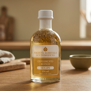 Vinaigre aromatisé à l'infusion de moutarde noire 250 ml, 12 bouteilles par boîte, Emilia-Romagna, prêt à l'emploi - Product Image 3