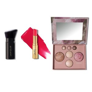 Laura Geller possiede il Kit della tua età la migliore tavolozza di balsamo di gelatina colorato per le labbra melone retrattile angolato Kabuki Set per il trucco