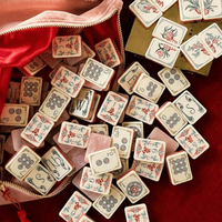 Tuiles de Mahjong Américaines en Opale Rose de Luxe, Ensemble de 160 Tuiles, Artisanat en Acrylique Premium, Collection Héritage Chinois pour les Vacances