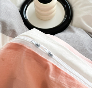 Màu sắc dệt sọc màu hồng xám trắng Ga Trải Giường bốn mảnh đặt nhà rửa bông 4pcs bộ đồ giường đặt - Product Image 5