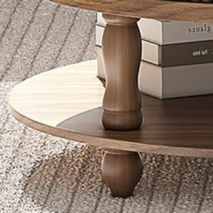Cross-border <b>brown</b> adjustable round coffee <b>table</b>, creative home living room coffee <b>table</b>, simple and multifunctional - Product Image 4
