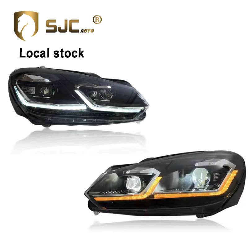 Sjc Silver LED Headlight Assembly For Volkswagen Golf 6 LED DRL