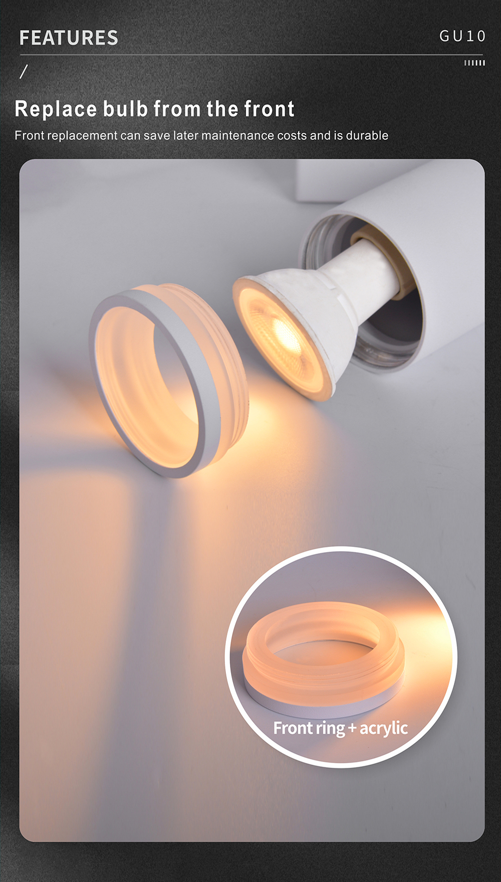 Custom Pure Aluminium Surface Mounted Spotlights Adjustable Led Gu10 Wall Lamp Spots