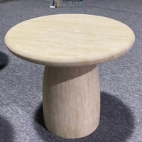 Table basse contemporaine durable en crème, meuble TV d'hôtel, petite table d'appoint, plateau en marbre d'oxyde de magnésium, mobilier de maison, utilisation en café