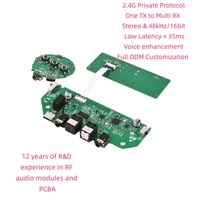 Módulo Receptor y Transmisor de Audio Estéreo de 48K y 16 Bits, PCBA OEM de Baja Latencia, Protocolo Propio de 2.4G para Auriculares Auracast para TV