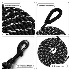 <span class=keywords><strong>Correa</strong></span> de Entrenamiento <span class=keywords><strong>Extensible</strong></span> para Perros y Gatos, de Nailon Resistente, con Rayas Reflectantes, Multicolor, No Retráctil, para Pasear - Product Image 5