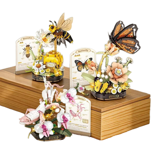 Per Loz simpatici blocchi di <span class=keywords><strong>Puzzle</strong></span> per insetti nuovi e popolari Mini in plastica con specchio a fiore giocattolo assemblato ornamenti - Product Image 6