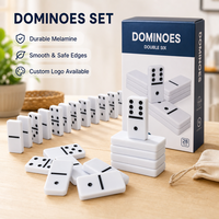 Dominos en mélamine personnalisés, couleurs unies, styles variés, idéaux pour les jeux de société, les cadeaux et les jeux éducatifs pour enfants