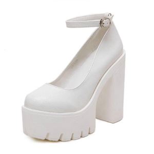 Thick Heel Platform <strong>Hook</strong> <strong>Loop</strong> Metal Buckle Square Toes High-Heeled Shoes Wedding Lk Bennett Wedding Shoes Banquets - Product Image 2