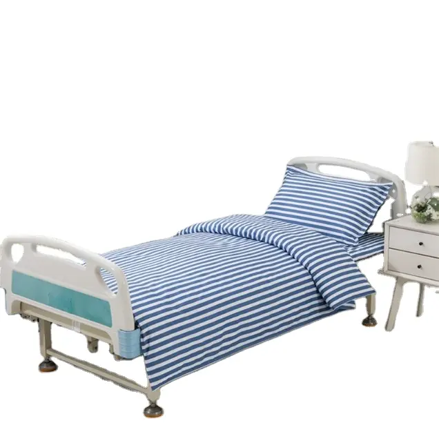 Hospital al por mayor Nondisposable cama individual de 3 piezas conjunto ropa sábana funda de almohada
