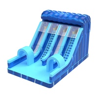Toboggan gonflable géant Wolong en PVC de qualité commerciale, 9*6*5.9m, 4 pistes, facile à installer pour les événements en parc