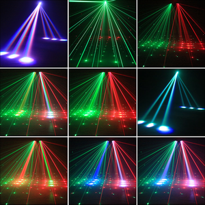 Mini projecteur rotatif à double tête 100W RGBW, lumière de scène DMX512 avec télécommande, laser RG, stroboscope pour discothèque, fête, <span class=keywords><strong>bar</strong></span> - Product Image 5