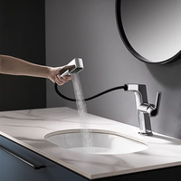 BM-3299C blanc zinc extractible robinet salle de bain bassin pont monté monotrou chaud/froid mitigeur filtré lavabo robinets utilisation scolaire