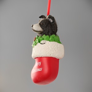 Productos en Stock, Amuleto Personalizado de Cachorro <span class=keywords><strong>Chihuahua</strong></span> de Pelo Largo de 2.95'' de Alto, Estilo Clásico Personalizado, Estatua Navideña en Tonos Pastel - Product Image 4