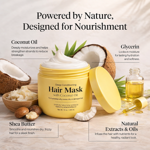 Masque capillaire hydratant à l'huile <span class=keywords><strong>de</strong></span> coco |   Traitement fortifiant et hydratant pour les <span class=keywords><strong>cheveux</strong></span> abîmés, bouclés, <span class=keywords><strong>crépus</strong></span> et tous types <span class=keywords><strong>de</strong></span> <span class=keywords><strong>cheveux</strong></span> |   OEM - Product Image 3