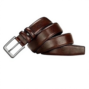 Cinturón de Cuero Genuino al por Mayor, Cinturón de Piel de Vaca Marrón Sólido con Hebilla Casual para Hombre, Hecho en India - Product Image 5
