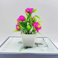 Bonsaï de roses artificielles très demandé, aux couleurs éclatantes, en mousse, pour la décoration de table à la maison