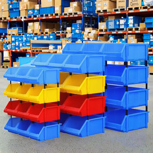 Vente en gros caisse en plastique pliable empilable boîtes de rangement bacs pour quincaillerie pièces de rechange affichage et utilisation de stockage en atelier - Product Image 1