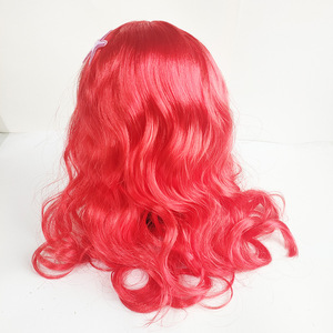 <span class=keywords><strong>Perruque</strong></span> Ariel longue rouge bouclée en cheveux synthétiques, <span class=keywords><strong>perruque</strong></span> de cosplay sans colle - Product Image 3