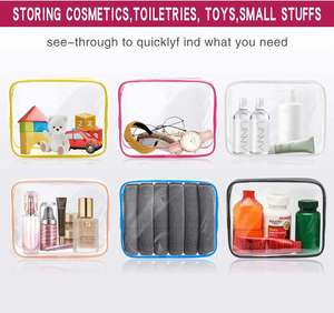 Sac de toilette transparent en PVC portable, sac de rangement pour cosmétiques, sac de rangement unisexe avec logo personnalisé, vente chaude - Product Image 6