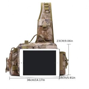 Mochila de Pesca Diagonal de un Solo Hombro, Gran Capacidad, con Múltiples Compartimentos y Bolsillos para Pesca al Aire Libre - Product Image 3