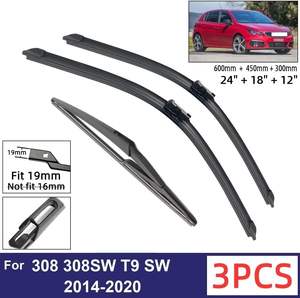 Spazzole Tergicristallo DOLY Compatibili con <span class=keywords><strong>Peugeot</strong></span> <span class=keywords><strong>308</strong></span> 308SW T9 SW Estate 2014-2020 per <span class=keywords><strong>Tergicristalli</strong></span> Senza Telaio 24x18x12 - Product Image 2