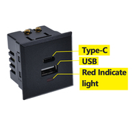 Prise de courant USB Type-C 2 sorties 5V 2.1A 3.5A anti-flamme PC+Cuivre CCC pour table, avec charge rapide QC pour téléphones mobiles
