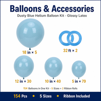 Ensemble de ballons en latex bleu poussière brillant pour la décoration de fêtes, fiançailles, baby showers, anniversaires, Pâques