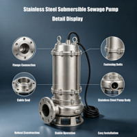 Pompa Air Limbah Submersible Stainless Steel 316 Tiga Fasa Anti-Sumbat High Head 0.5 HP Tekanan Tinggi