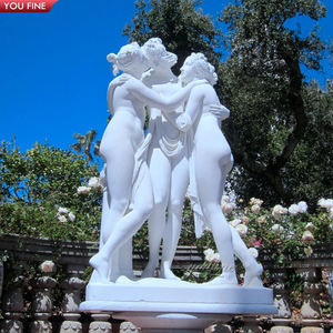 Sculpture de <span class=keywords><strong>femme</strong></span> nue en marbre de trois beautés pour jardin extérieur - Product Image 1