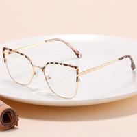 MS 82001 2023 Nuevo Diseño Gafas Ópticas de Metal con Marco Cuadrado Estilo Ojo de Gato para Mujer, Anti Luz Azul, Miopía, Fabricación de Gafas, Logotipo Personalizado