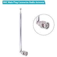 Antenne Radio BNC avec adaptateur de connecteur Jack mâle BNC antenne télescopique en acier inoxydable HF VHF UHF BNC