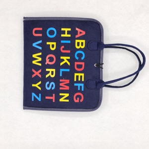 Commercio all'ingrosso giocattolo sensoriale blu tessuto occupato attività di apprendimento con alfabeto animale per il bambino - Product Image 2