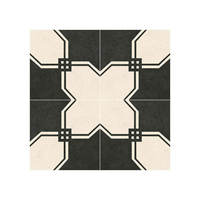 Carrelage nordique noir et blanc 200x200, petite tuile de sol rétro, bord décoratif, brique mate, carrelage en porcelaine pour sol