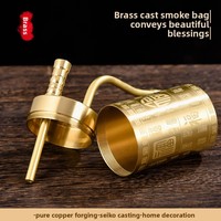Tuyau d'eau et pot en cuivre pur filtre à double usage en laiton sac de tasse de filtre à main sec filtre de tuyau de gourde en métal pour hommes à quatre usages
