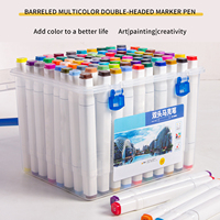 Ensemble de stylos de marque 80 couleurs en plastique à double tête pour la conception de peinture et la fabrication de plusieurs couleurs d'art d'anime
