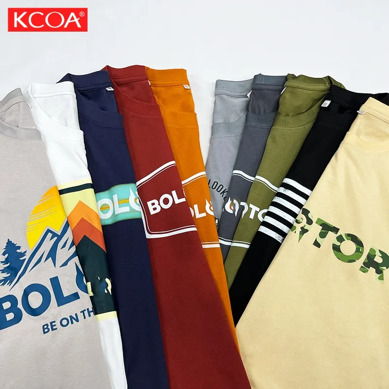 Logo sérigraphie personnalisé 210g lourd 100% coton T-shirt Streetwear surdimensionné T-shirts lourds grande taille T-shirts pour hommes