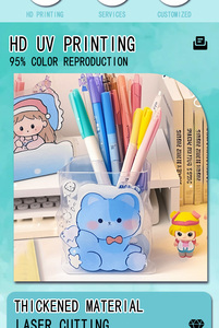 Custom <b>Anime</b> Acrylic Pen Holder OEM ODM Printed Figure Acrylic Organizer For Fan Collection Souvenir - Product Image 5
