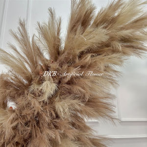 Décoration de mariage, arche de toile de fond en forme de corne avec plantes de pampa pour l'entrée - Product Image 4