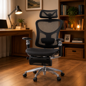 Chaise de bureau ergonomique à dossier haut avec soutien pour le cou et le dos, design moderne, chaise de bureau en maille - Product Image 3