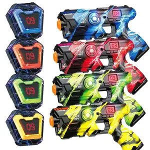 4 Spieler Battle Shooting Game Elektrische Pistole Set Westen Infrarot Laser Tag Toy Gun und Weste Multiplayer