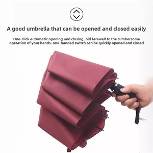 <span class=keywords><strong>Parapluie</strong></span> d'affaires pliant semi-automatique hommes femmes couleur unie coupe-vent étanche à la pluie publicité <span class=keywords><strong>parapluie</strong></span> Logo impression en gros - Product Image 2