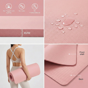 Tapete <span class=keywords><strong>de</strong></span> <span class=keywords><strong>Yoga</strong></span> Personalizado <span class=keywords><strong>de</strong></span> Fábrica con Logotipo, Doble Capa, Antideslizante, Rectangular, <span class=keywords><strong>de</strong></span> TPE <span class=keywords><strong>de</strong></span> 6mm, para Oficina y Descansos <span class=keywords><strong>de</strong></span> <span class=keywords><strong>Yoga</strong></span> - Product Image 3