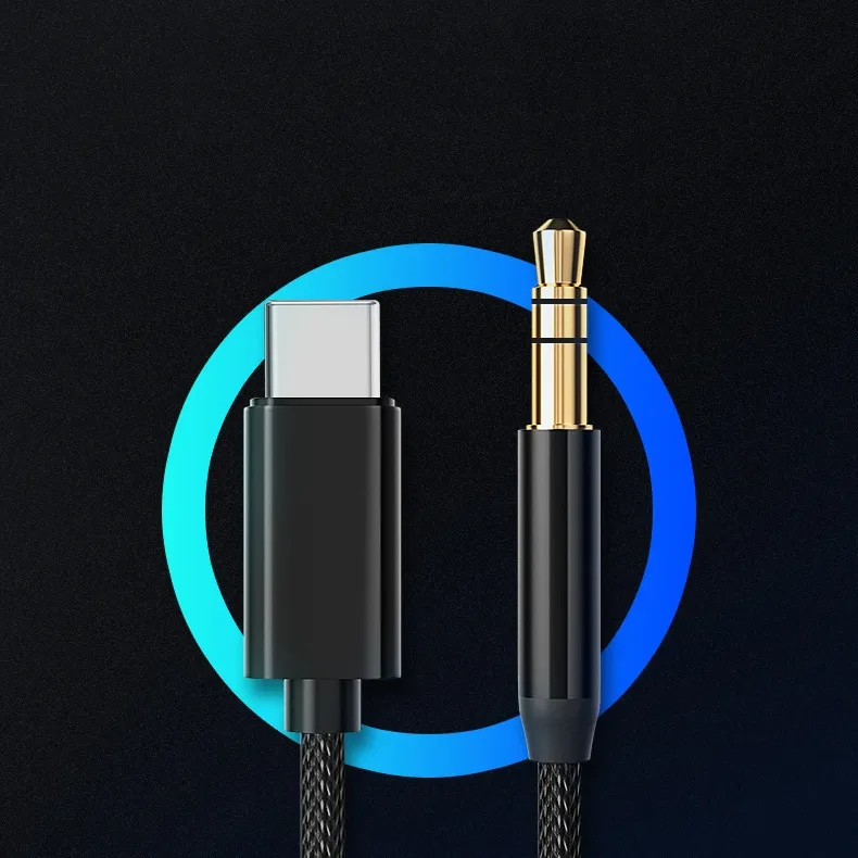 Kabel Audio mendengarkan, kabel koneksi Digital 1 meter cocok untuk iP15 Pro Max USB C Mobil AUX